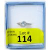 Image 2 : .925 Silver Blue Topaz & Diamond Solitaire Ring