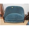 Image 2 : 1940s Blue Velvet Settee & Chair