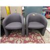 Image 1 : Pair of Purple Fabric Upholstered Tub Chairs