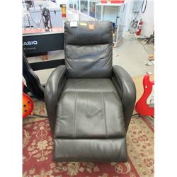 Grey Leather Power Recliner - Store Return