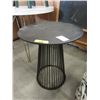 Image 1 : Round Metal Side Table - 21" tall x 18" diameter