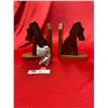 Image 1 : Nice Pair of Wooden Dog Bookends + Made in Japan Basset Figurine