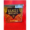 Image 1 : Vintage Elks biscuits Large Tin paper label