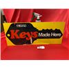 Image 2 : Vintage Klassen Keys Made Here cardboard sign 22" x 9"