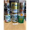 Image 1 : Lot of 6 Vintage Oil Cans. Some with Contents