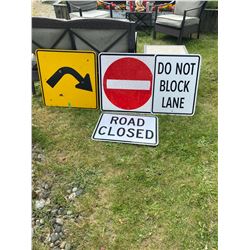 Lot of 4 Road Signs