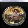 Image 2 : BRUCE LEE GOLD PLATED COMMEMORATIVE COIN w/ CASE & NOVELTY GOLD PLATED BANK NOTES