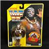 Image 1 : OFFICIAL WWF KAMALA WRESTLING FIGURE Yellow Card MOC (HASBRO)