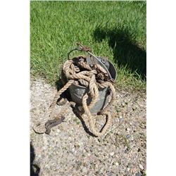 Hand rail car mover, well pail & rope