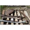 Image 2 : 2 scythes, shovels, postmall, axe & old hoof trimmers