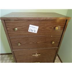Chest of drawers, bed & side table