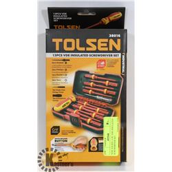NEW TOLSEN 13 PC VDE INSULATED SCREWDRIVER SET
