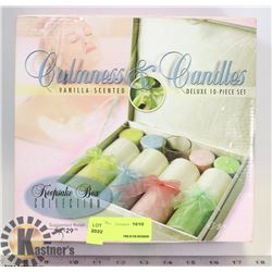 CALMNESS & CANDLES DELUXE 10PC VANILLA SCENTED