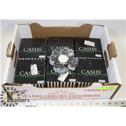 FLAT OF CRYSTAL CANDLE HOLDERS