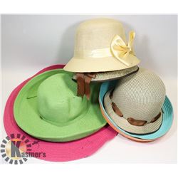 LADIES SUMMER HATS 3 RETROL HATS, 4 SUN HATS