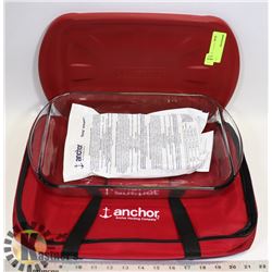ANCHOR HOCKING TRAVEL DISH WITH LID AND CARRY
