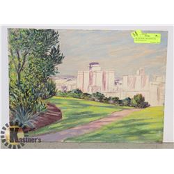 OIL ON PANEL "BUILDINGS" BY ARTHUR KELLET