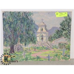 OIL ON PANEL "CHAPEL" BY ARTHUR KELLET