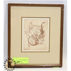 1977 ENGRAVING ART PENCIL SIGNED BY E.ZLATIN