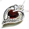 Image 2 : SILVER NATURAL GARNET HEART SHAPED PENDANT