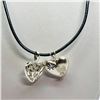 Image 2 : S/SIL 2 HEART SHAPED PENDANTS WITH CORD NECKLACE
