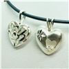 Image 3 : S/SIL 2 HEART SHAPED PENDANTS WITH CORD NECKLACE