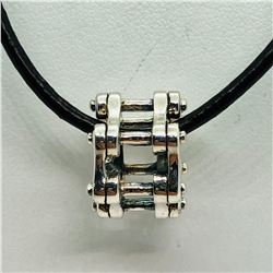 S/SIL BEAD WITH CORD NECKLACE