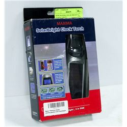 NEW MAXIMA SOLAR BRIGHT CLOCK TORCH