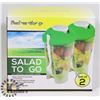 Image 1 : NEW 2 PACK SALAD TO GO TRAVEL SALAD CONTAINERS