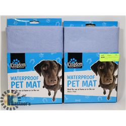 TWO NEW WATERPROOF PET MATS (50CM X 71CM)