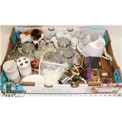 BOX W/HOUSEHOLD ITEMS INCL.