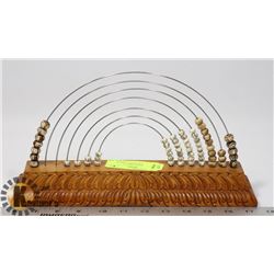VINTAGE WOOD ABACUS CALCULATOR MADE IN NEPAL