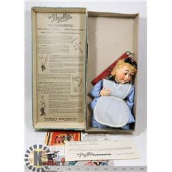 1940'S HAZELLE'S MARIONETTES "ALICE" ORIGINAL BOX