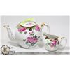 Image 1 : VINTAGE FLORAL BONE CHINA TEA POT & CREAMER