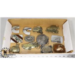 FLAT OF COLLECTIBLE BELT BUCKLES