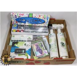 FLAT OF ASSORTED SCRAPBOOKING SUPPLIES AND TOOLS
