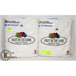 TWO 3 PACKS FRUIT OF THE LOOM MENS T-SHIRTS
