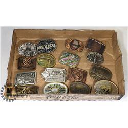 FLAT OF COLLECTIBLE BELT BUCKLES