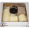Image 1 : FLAT OF CANDLES AND CANDLE HOLDER