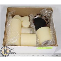 FLAT OF CANDLES WITH HOLDER