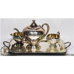 SILVER PLATE TEA SERVING SET