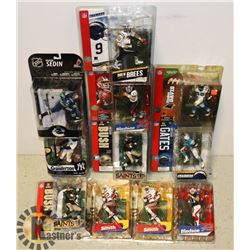 LOT OF 11 SEALED FOOTBALL, BASEBALL, HOCKEY
