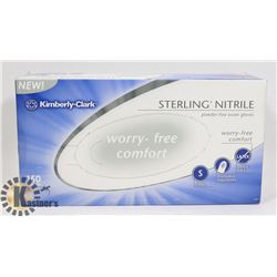 1 BOX OF  SMALL  SIZED EXAM GLOVES - KIMBERLY