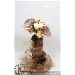 VINTAGE JEWELRY DISPLAY LADY IN DRESS FIGURINE