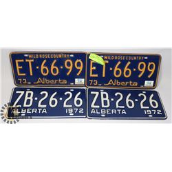 LOT OF (4) OLD ALBERTA LICENSE PLATES