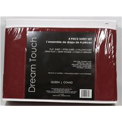 DREAM TOUCH MAROON QUEEN SIZE SHEET SET