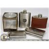Image 1 : ASSORTMENT OF FLASKS AND A CROWN ROYAL GLASS
