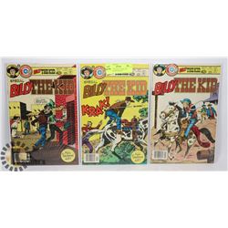 LOT OF 3 VINTAGE CHARLTON BILLY THE KID 40 CENT
