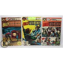 LOT OF 3 VINTAGE CHARLTON BILLY THE KID 35 & 40