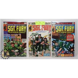LOT OF 3 VINTAGE MARVEL SGT FURY 35 & 40 CENT